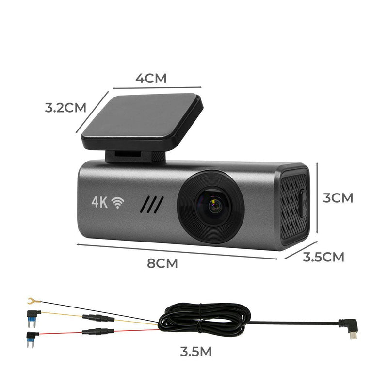 Dash Camera 4K Wifi Car Recorder Voice Control Night Vision Parking Monitor 64G