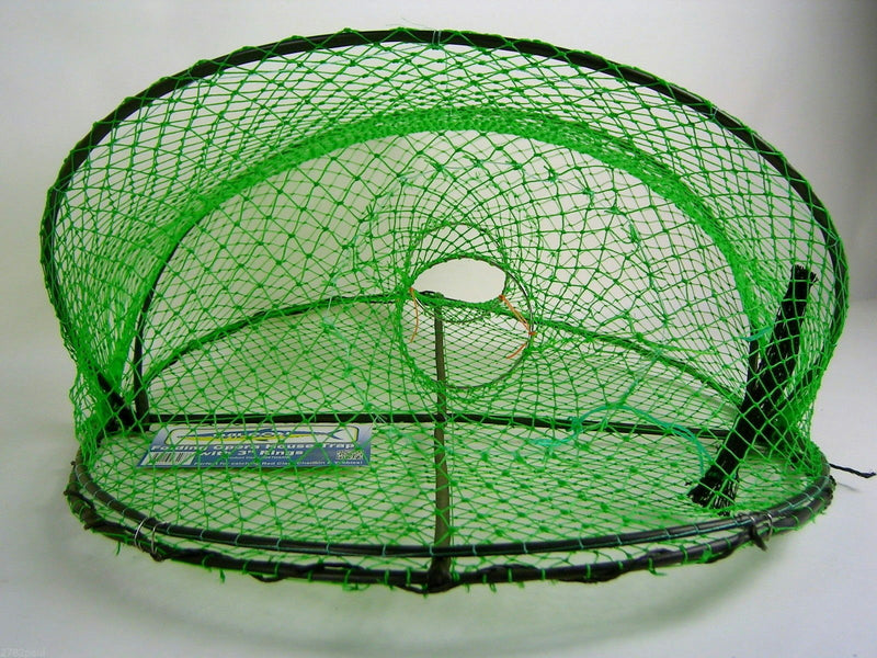 2 X Wilson Folding Opera House Traps-Two Pack-Green Yabbie Net-3 Inch Entry Rings