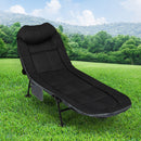 Levede Folding Camping Bed Adjustable Camping Cots Home Office Outdoor Black