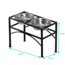 Pawz Dual Elevated Pet Dog Puppy Feeder Bowl Stainless-Steel Food Water Stand