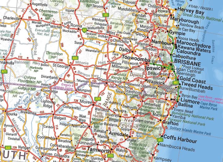 Australia Large Map - 1000x875 - Laminate paper in a tube