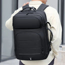 Expandable 17-Inch Laptop Backpack for Men 11 Pockets Black