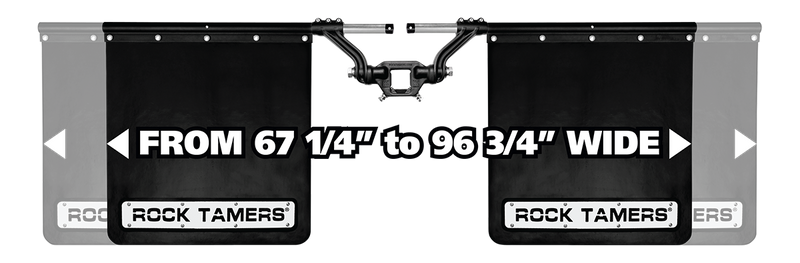 Rock Tamers 2” Hub Mudflap System Matte Black/Stainless Steel Trim Plates