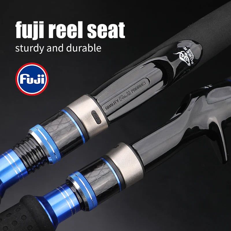 2-Section Carbon Fiber Fast Jigging Rod PE2-4 Spinning Rod Black