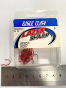 25 Pack of Size 6 Eagle Claw LT226RDU Red Octopus Hooks - Double Barbed Suicide
