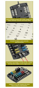 Narva 12 Way Fuse Distribution Box 54450BL