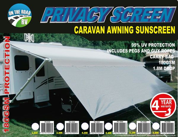 On The Road RV Privacy Screen 5.2M 180gsm