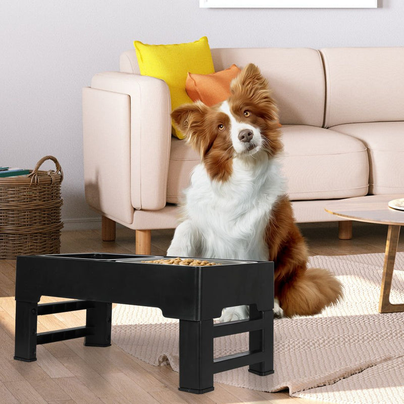 Pawz Elevated Pet Feeder 4 Height Adjustable Dog Stainless-Steel Non-Slip Bowl