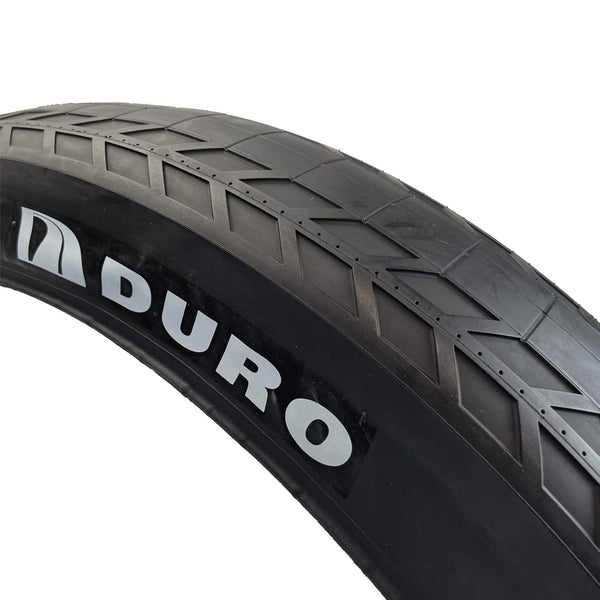 Duro Fleetwood 26 x 4.0 Skin Wall Slick Tread Folding Bead Fat Bike Tyre (Black)