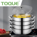 Toque Stainless-Steel Steamer Meat Vegetable Cookware Hot Pot Kitchen 4 Tier