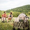 Lambu Folding Trolley Wagon Cart Outdoor Camping Shopping Beach Cart Khaki