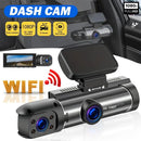 1080P WiFi Dual Lens Dash Cam Front Rear Car DVR Black