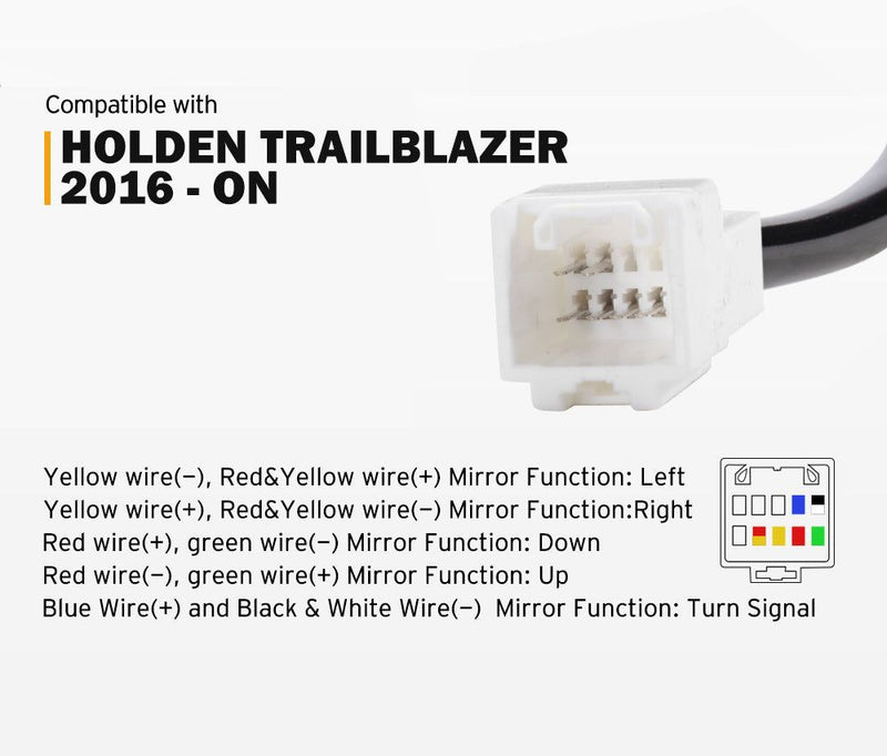 SAN HIMA Pair Extendable Towing Mirrors Gen1 for Holden Trailblazer 2016-Current