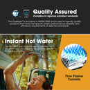 San Hima Shower Awning Instant Tent &Gas Hot Water Heater White&Shower Tent Base