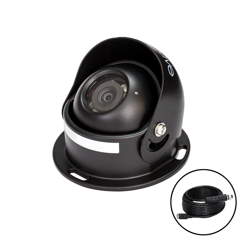 SafetyDave 45° AHD Round Camera (Black) With 15m Heavy Duty 3 in 1 Camera Cable