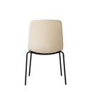 Levede Set of 4 Stackable Dining Chairs Kitchen Lounge Chair PU Leather Beige