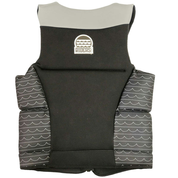 Riders Inc The Wave Men's PFD Life Jacket Vest Black-Grey Sizes L-6XL