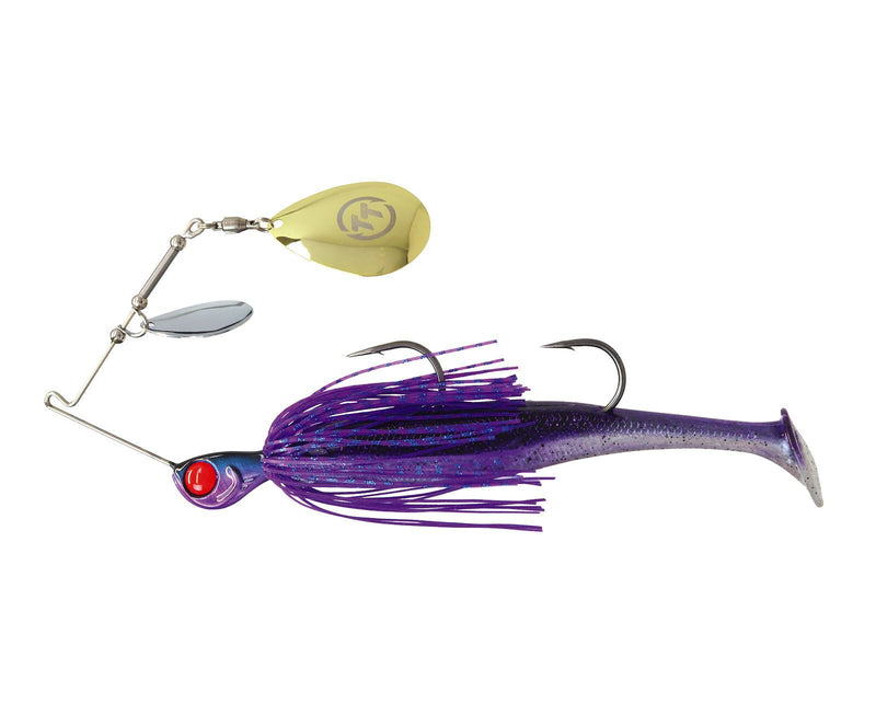 TT Lures 1/2oz Tornado+ Double Colorado Rigged Spinnerbait Lure - PURPLE DEMON