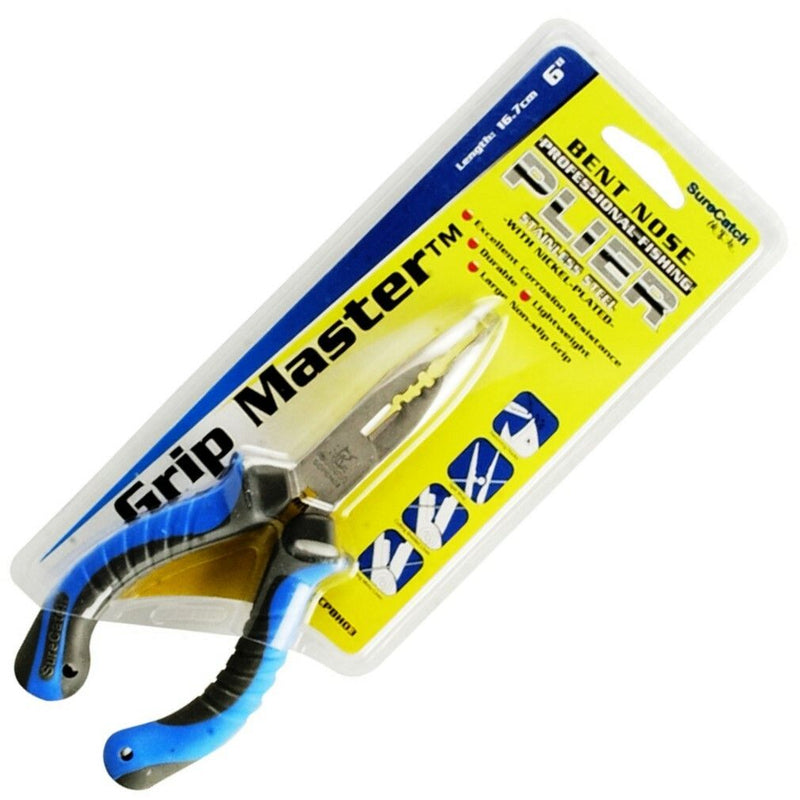 Surecatch 6 Inch Stainless Steel Bent Nose Fishing Pliers with Wire Cutter