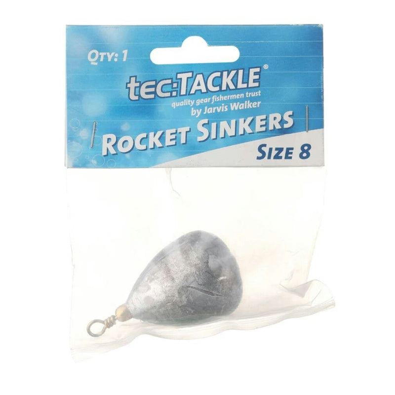 1 Pack of Jarvis Walker Size 8 Rocket Sinkers - 230gm Bomb and Swivel Sinker