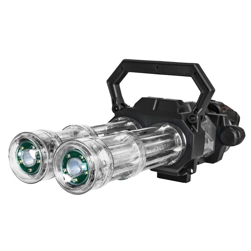Automatic Electric Gatling Water Gun Dual-barrel with LED Kids Toys Pool Black