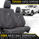 Nissan Navara NP300 Series 1 & 2 Retro Canvas 2x Front Seat Covers (In Stock)