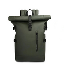 Expandable Waterproof Backpack Roll-Up Design with USB Charging Port Green