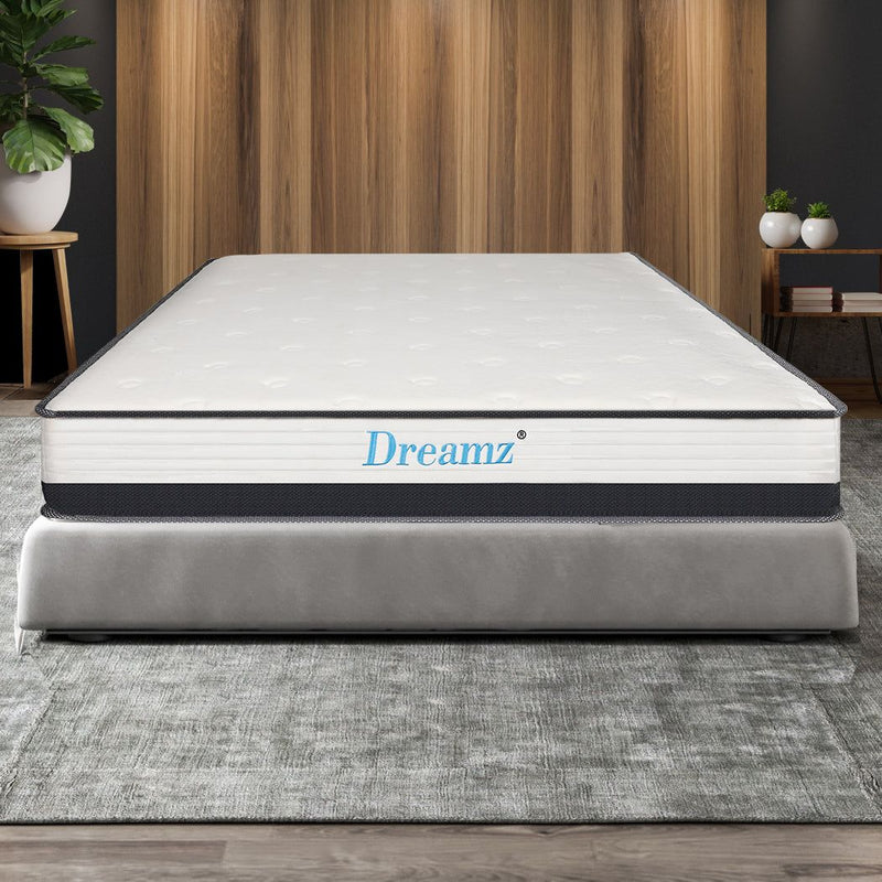 Dreamz Pocket Spring Mattress HD Foam Medium Firm Bedding Bed Top Single 21cm