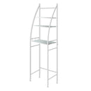Dutxa 3 Tier Over Toilet Storage Shelf Rack Stand Washing Machine Steel White