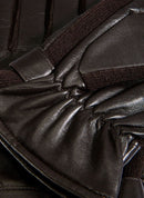 Dents Harpford Mens Leather Driving Gloves with Knitted Sidewalls - Black - M