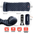 Camping Inflatable Sleeping Pad with Built-in Foot Pump And Pillow Navy Blue