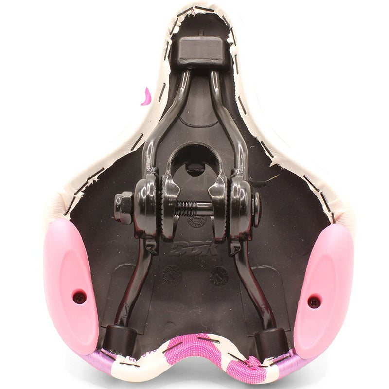 DDK Junior Girls Sculpted Padded Bike Saddle Pink/Purple 202mm x 152mm