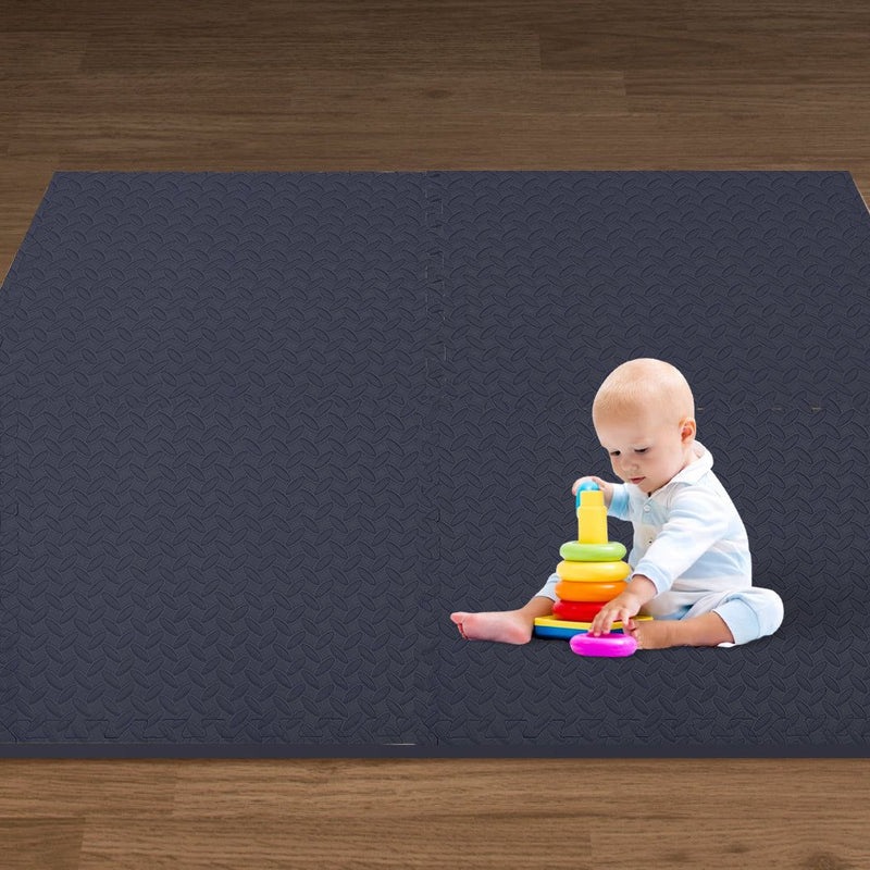Bopeep EVA Foam Kids Play Mat Floor Kid Crawling Interlocking Home Navy 60x60