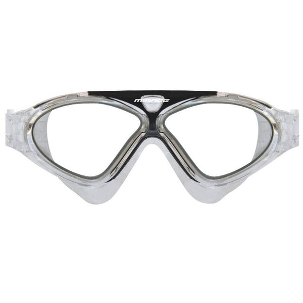 Mirage Lethal Black Adult Oversize Swimming Goggles with Silicone Ear Plugs