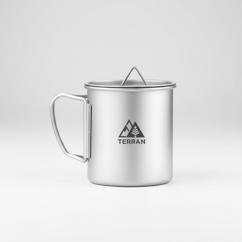 TERRAN Titanium Mug with Lid - Ultralight