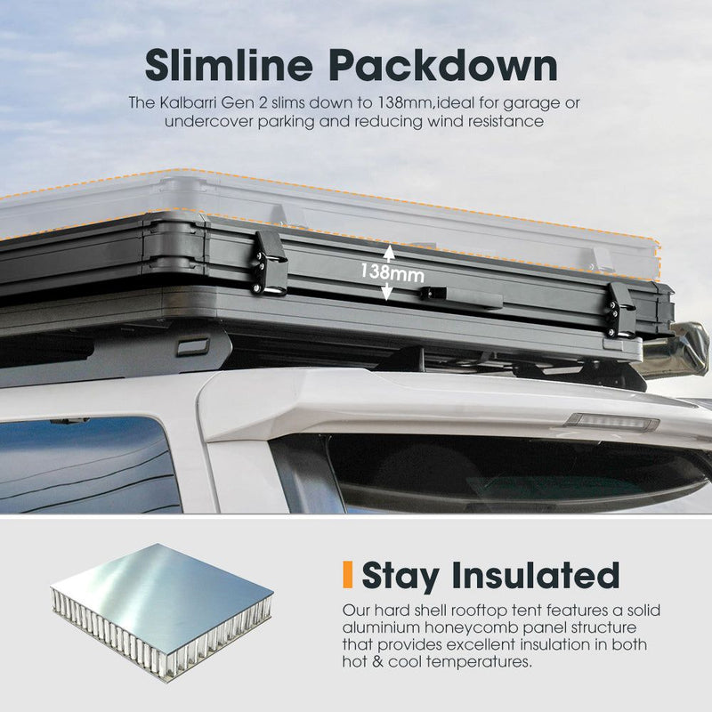 San Hima Kalbarri Gen 2 Roof Top Tent  Hard Shell With Ladder + 200W Solar Panel