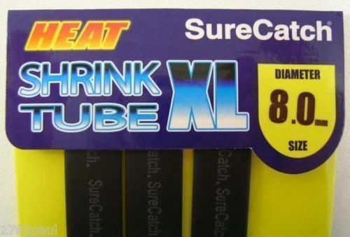 1 Packet of Black SureCatch Fishing Heat Shrink Tube - Wire Cable Sleeve Tubing