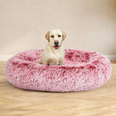 Pawz Pet Bed Cat Dog Donut Nest Calming Mat Soft Plush Kennel Pink Size XXL