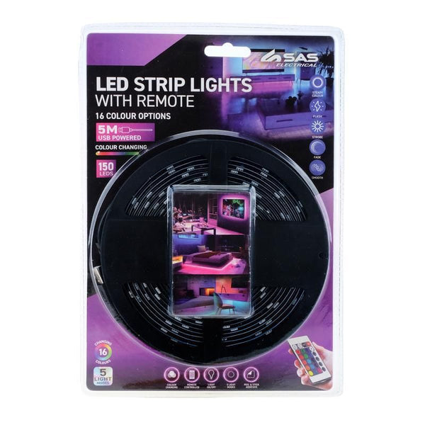 5m LED Strip Light USB Powered With Remote