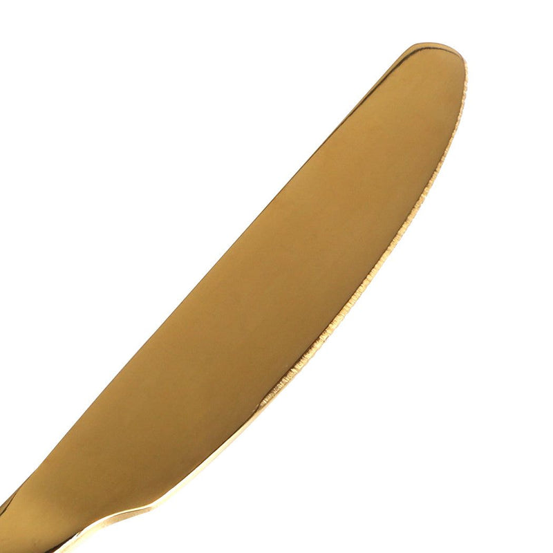 Stainless-Steel Cutlery Set Travel Knife Fork Spoon Glossy Gold Tableware 30Pcs