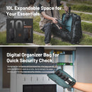 2-in-1 Outdoor Trolley Case Backpack Expandable Black