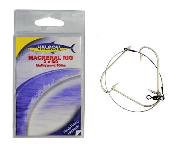 Wilson Mackerel Fishing Rig 3x6/0 Hook-Setup - 60lb Multi Strand Wire