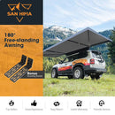 San Hima 180 Degree Awning Free-Standing Car Camping 4x4 Awning With L Brackets