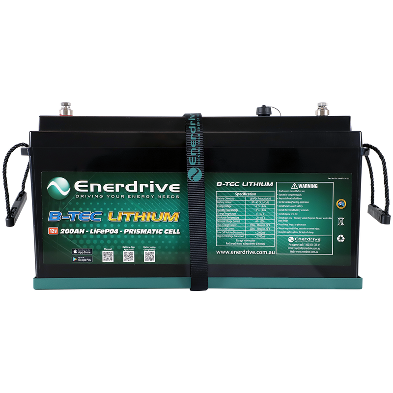 200AH 12V DC ENERDRIVE GEN2 B-TEC LIFEPO4 Lithium Battery
