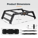 San Hima Universal Ute Tub Rack Steel 3mm + Pair Recovery Tracks Board Black