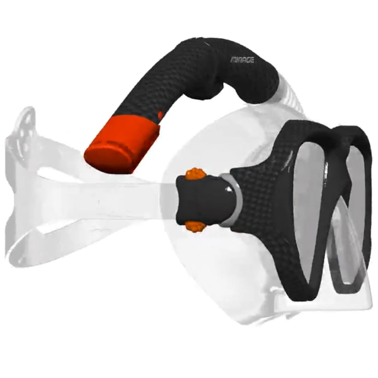 Mirage Carbon Finish Adult Silicone Mask and Snorkel Set (Black/Clear)