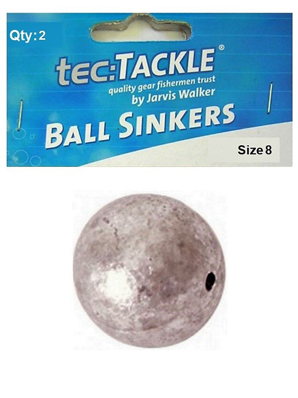2 x Jarvis Walker 8 Ball Sinkers - Pre Packed 8 Ball Fishing Sinkers