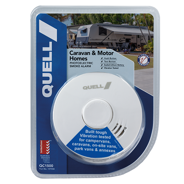 Quell Caravan & Motor Home Smoke Alarm, Photoelectric, 10yr Lithium Battery
