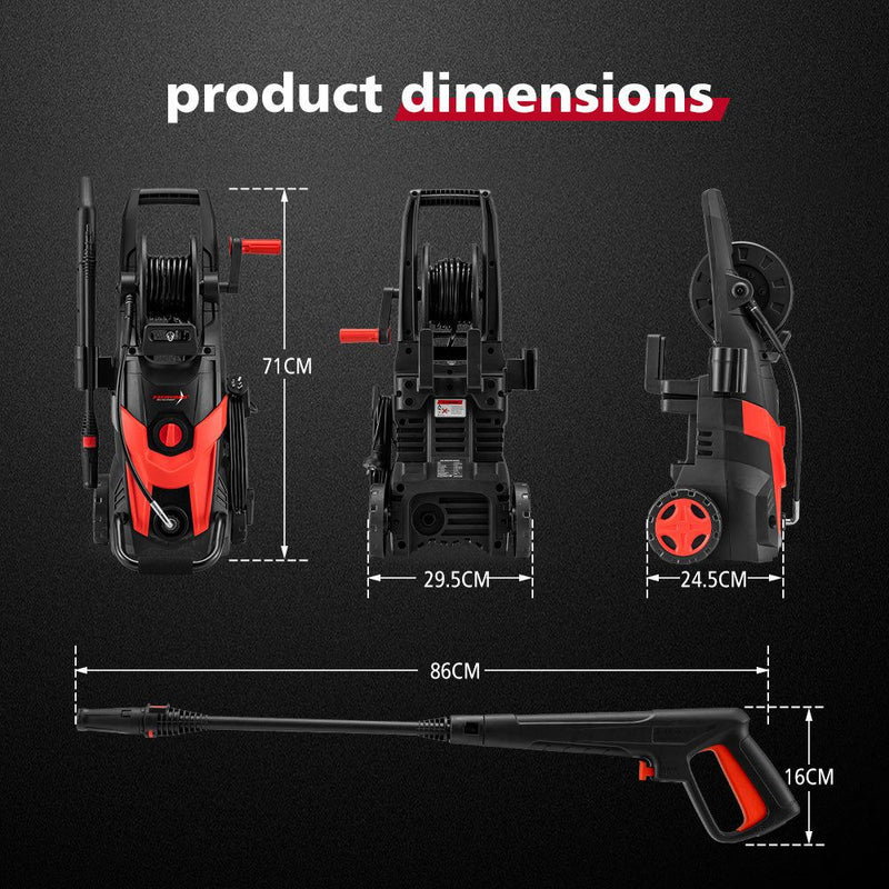 Fieryred 2700W Peak High Pressure Washer Cleaner Hose Electric MAX 4200PSI