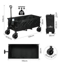 Lambu Folding Wagon Cart 300L Garden Outdoor Camping Shopping Trolley Wheels